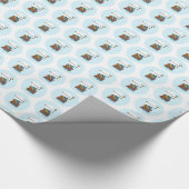 Aanpasbaar, Doopfeest Noah's Ark voor baby jongen Cadeaupapier (Hoek)
