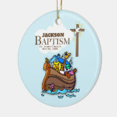 Aanpasbaar, Doopfeest Noah's Ark voor baby jongen Keramisch Ornament (Links)