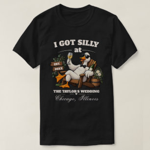 Aanpasbaar Dwaze Gans Wijn Grappig Huwelijksgesche T-shirt