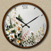 Aanpasbaar Elegant Bloemendesign Ronde Klok