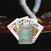 Aanpasbaar Elegant Koper Turquoise Frame Pokerkaarten