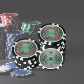 Aanpasbaar elegant koperen turquoise frame poker chips