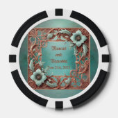 Aanpasbaar elegant koperen turquoise frame poker chips (Voorkant)