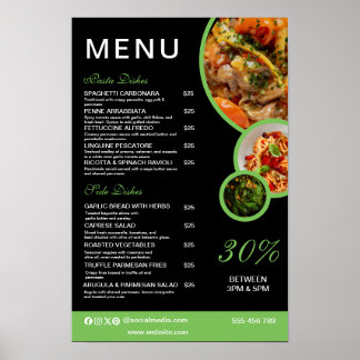 Aanpasbaar Elegant Restaurant Menu Poster