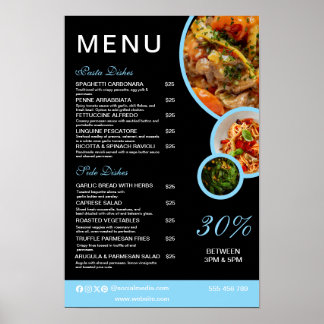 Aanpasbaar Elegant Restaurant Menu Poster