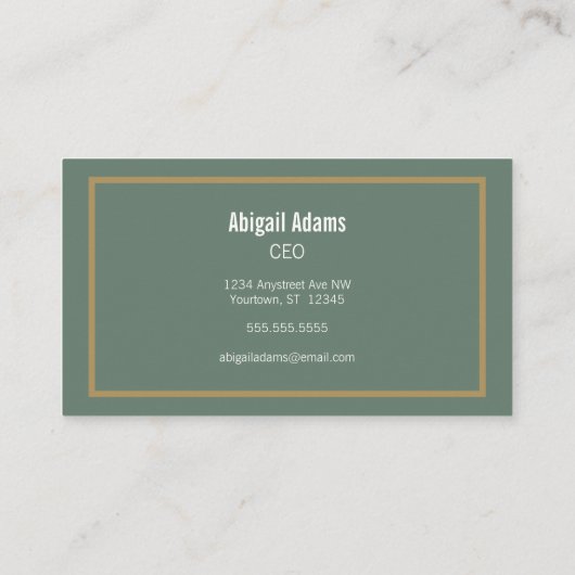 Aanpasbaar en Professioneel Groen en Goud Visitekaartje (Achterkant)