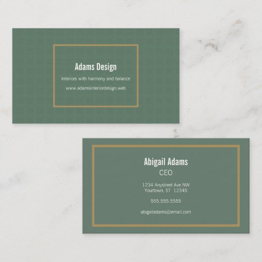 Aanpasbaar en Professioneel Groen en Goud Visitekaartje (Voorkant / Achterkant)