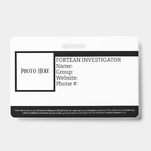 Aanpasbaar Forteaanse Onderzoeker ID-badge Badge (Voorzijde)