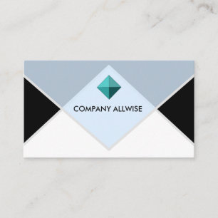 Aanpasbaar Gebrand Logo Zwart & Lichtblauw Visitekaartje