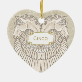 Aanpasbaar Gedenkwaardige Pegasus Engel Paard Keramisch Ornament
