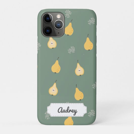 Aanpasbaar Geel Peer Naadloos Patroon Case-Mate iPhone Case (Achterkant)