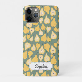 Aanpasbaar Geel Peer Naadloos Patroon Case-Mate iPhone Case