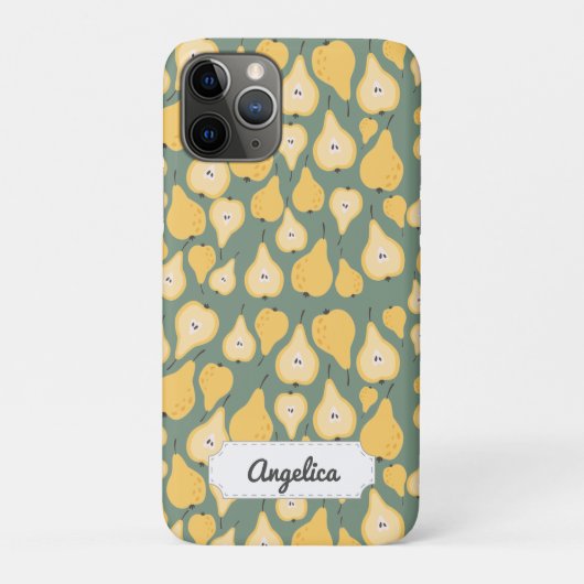 Aanpasbaar Geel Peer Naadloos Patroon Case-Mate iPhone Case (Achterkant)