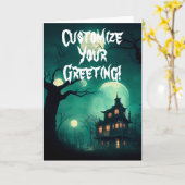 Aanpasbaar Gehaunted House Vouwkaart Kaart (Gele Bloem)