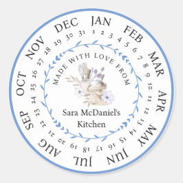 Aanpasbaar Gemaakt met Liefde Keuken Voedsel Stick Ronde Sticker