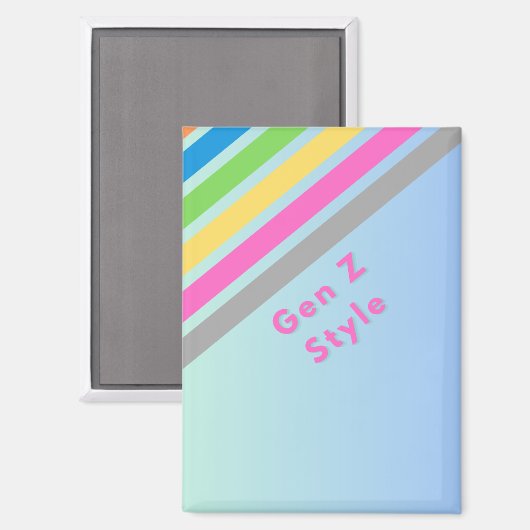 Aanpasbaar Gen Z pastel regenboog-ontwerp Magneet (Voorkant / Achterkant)