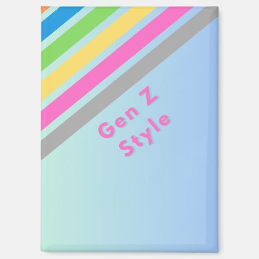 Aanpasbaar Gen Z pastel regenboog-ontwerp Magneet (Voorkant)