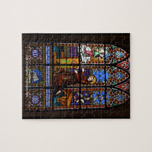 Aanpasbaar geschenk voor priester gebrandschilderd legpuzzel (Horizontaal)