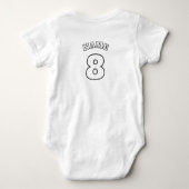 Aanpasbaar gevleugeld voetbal logo baby team romper (Achterkant)