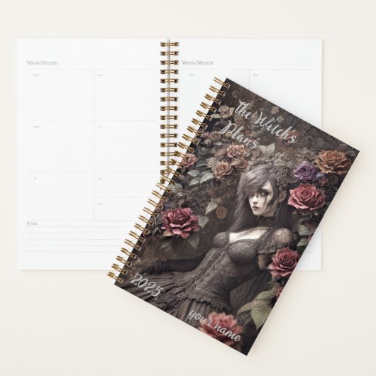 Aanpasbaar - "Gothic Witch Roos" Planner (Display)