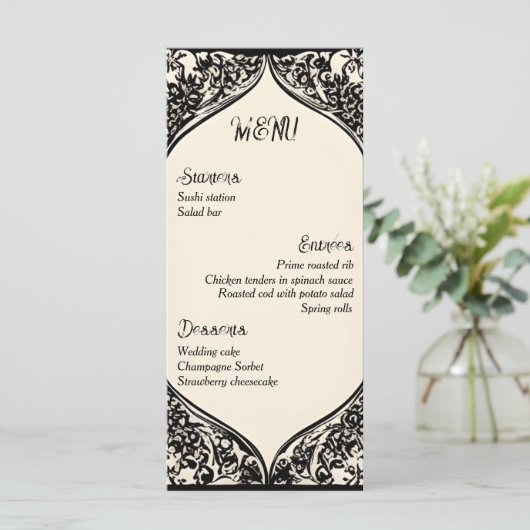 Aanpasbaar Gotisch huwelijksmenu Menu (Staand voorkant)