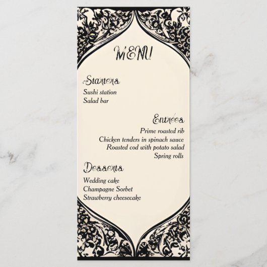 Aanpasbaar Gotisch huwelijksmenu Menu (Voorkant)