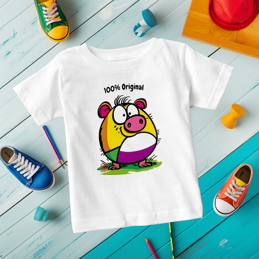 Aanpasbaar Grappig en Kleurrijk Varken Kinderen T-