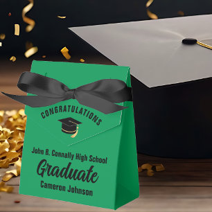 Aanpasbaar groen zwart afstudeerfeest bedankdoosjes