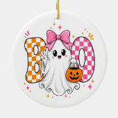 Aanpasbaar Halloween BOO Keramisch Ornament (Achterkant)