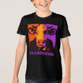 Aanpasbaar! Halloween Boovine Pop Art Koe Tshirt (Voorkant)