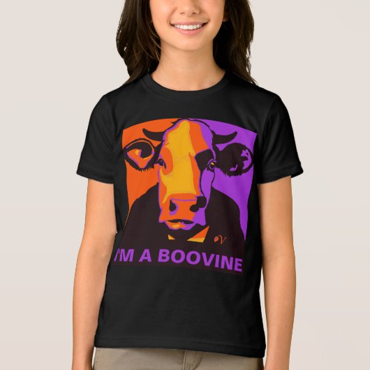 Aanpasbaar! Halloween Boovine Pop Art Koe Tshirt (Voorkant)