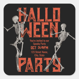 Aanpasbaar Halloween-dansfeest Vierkante Sticker