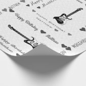 Aanpasbaar Happy Birthday Lichtpatroon Gitaar Cadeaupapier (Hoek)