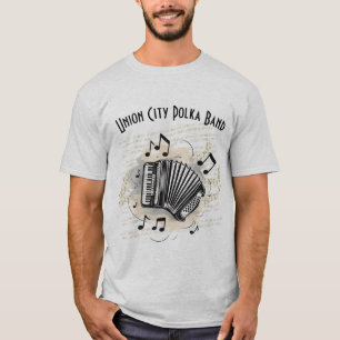 Aanpasbaar herenoverhemd met accordeonspeler t-shirt