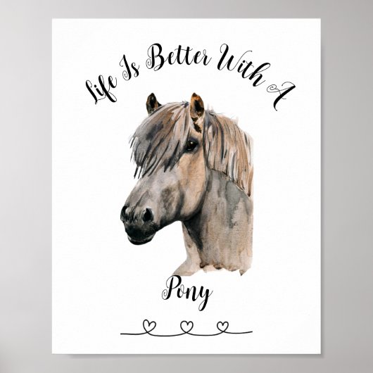 Aanpasbaar Horse Pet Wall Art Poster (Voorkant)