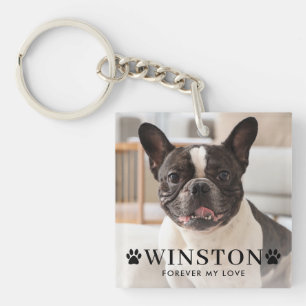 Aanpasbaar huisdierhond-herinneringsfoto-aandenken sleutelhanger