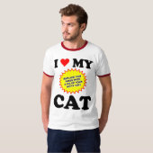AANPASBAAR Ik hou van mijn kat T-shirt (Voorkant volledig)