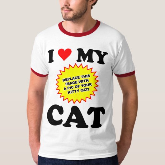 AANPASBAAR Ik hou van mijn kat T-shirt (Voorkant)