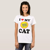 AANPASBAAR Ik hou van mijn kat T-shirt (Voorkant volledig)
