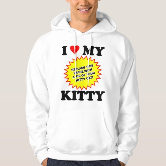 AANPASBAAR Ik hou van mijn kitty Hoodie (Voorkant)