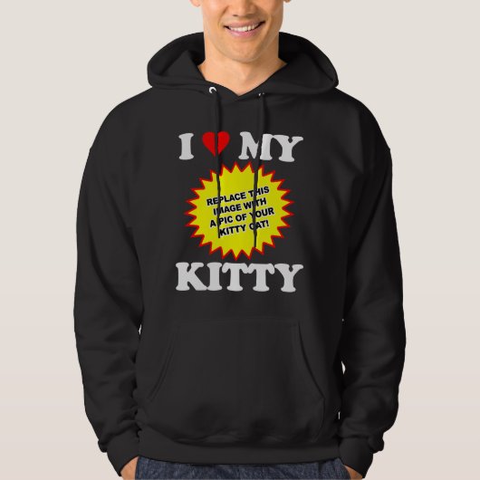 AANPASBAAR Ik hou van mijn kitty Hoodie (Voorkant)