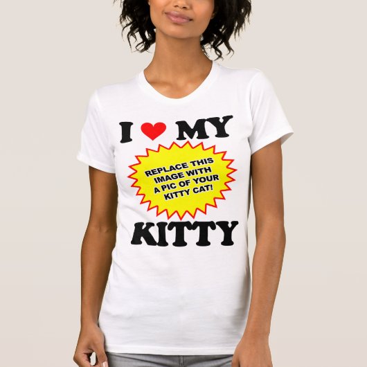 AANPASBAAR Ik hou van mijn kitty T-shirt (Voorkant)