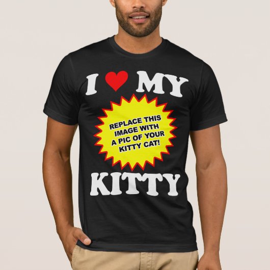 AANPASBAAR Ik hou van mijn kitty T-shirt (Voorkant)