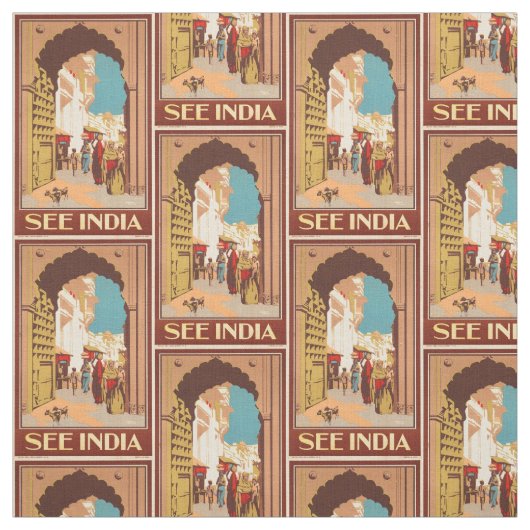 Aanpasbaar  India reisweefsel Stof (Swatch)