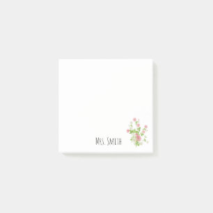 Aanpasbaar Initialen Bloemendesign Post-it® Notes