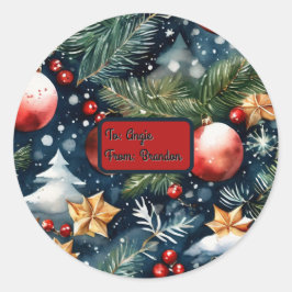 Aanpasbaar Inpakpapier Ontwerp Ronde Sticker