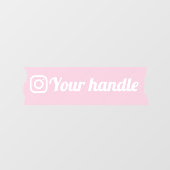 Aanpasbaar Instagram Logo Roze Modern Minimaal Raamsticker (Vel)