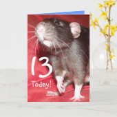 aanpasbaar jaarnummer Dumbo rat Verjaardagskaart Kaart (Gele Bloem)