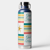 Aanpasbaar "Just Beachy"-logo met de status Black Waterfles (Achterkant)