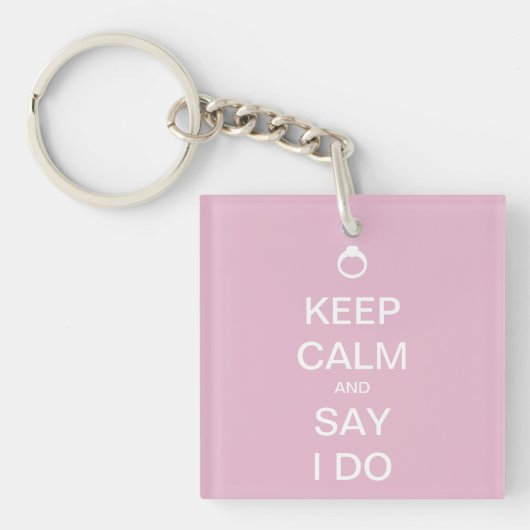 Aanpasbaar Keep Calm Bruidsontwerp Sleutelhanger (voorkant)